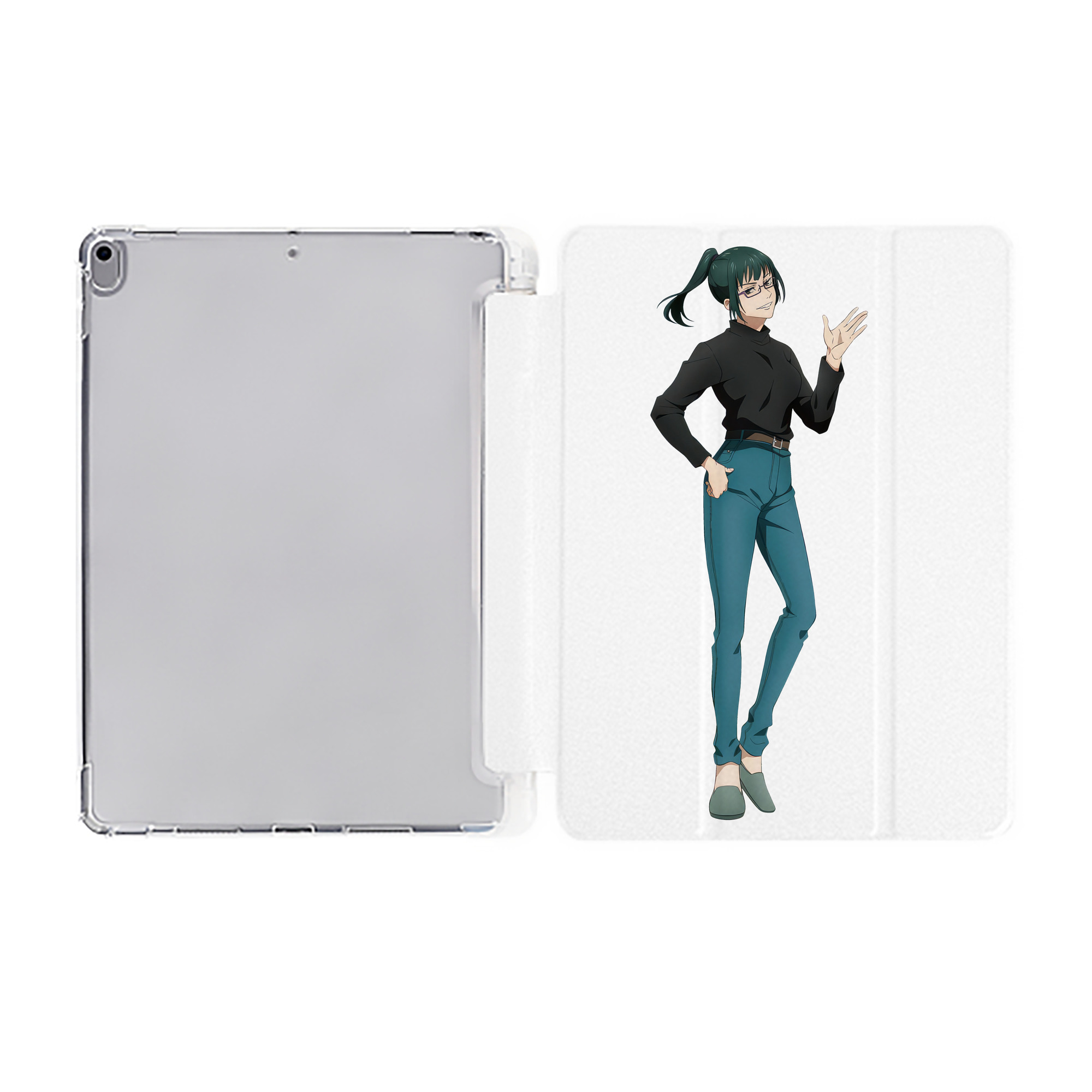 （画像用） 呪術廻戦 Jujutsu Kaisen IPad ケース ペン収納付き 三つ折りスタンド PUレザー×シリコン 対応機種9.5/10.5/10.9インチ